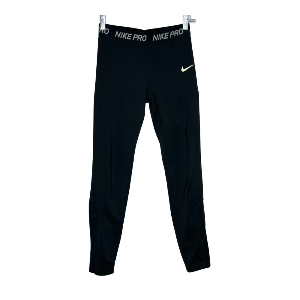 Nike Pro Girls Black Capri Compression 3/4 Leggings Sport Athlete  Pants Size XL